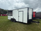 8.5X18TA White Gullwing Porch Trailer