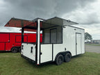 8.5X18TA White Gullwing Porch Trailer