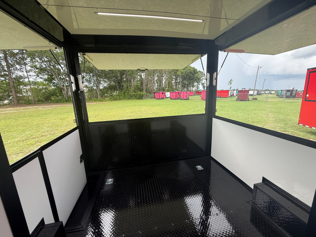 8.5X18TA White Gullwing Porch Trailer