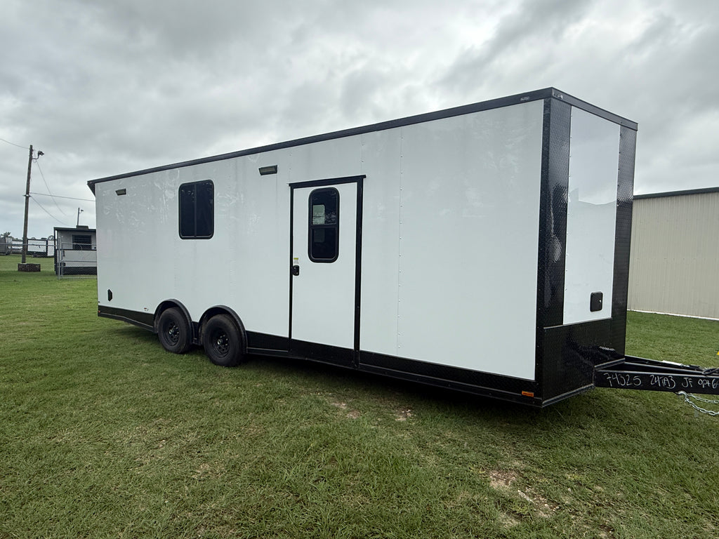 8.5X24TA White Race Ready Trailer