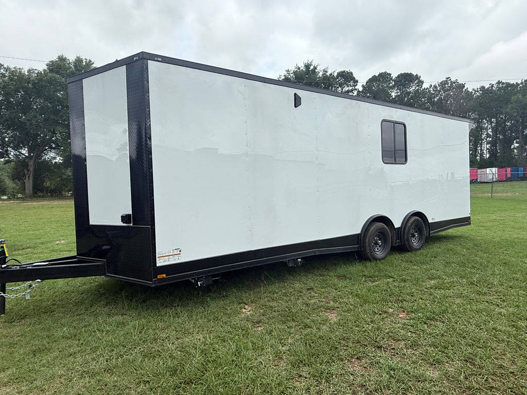 8.5X24TA White Race Ready Trailer