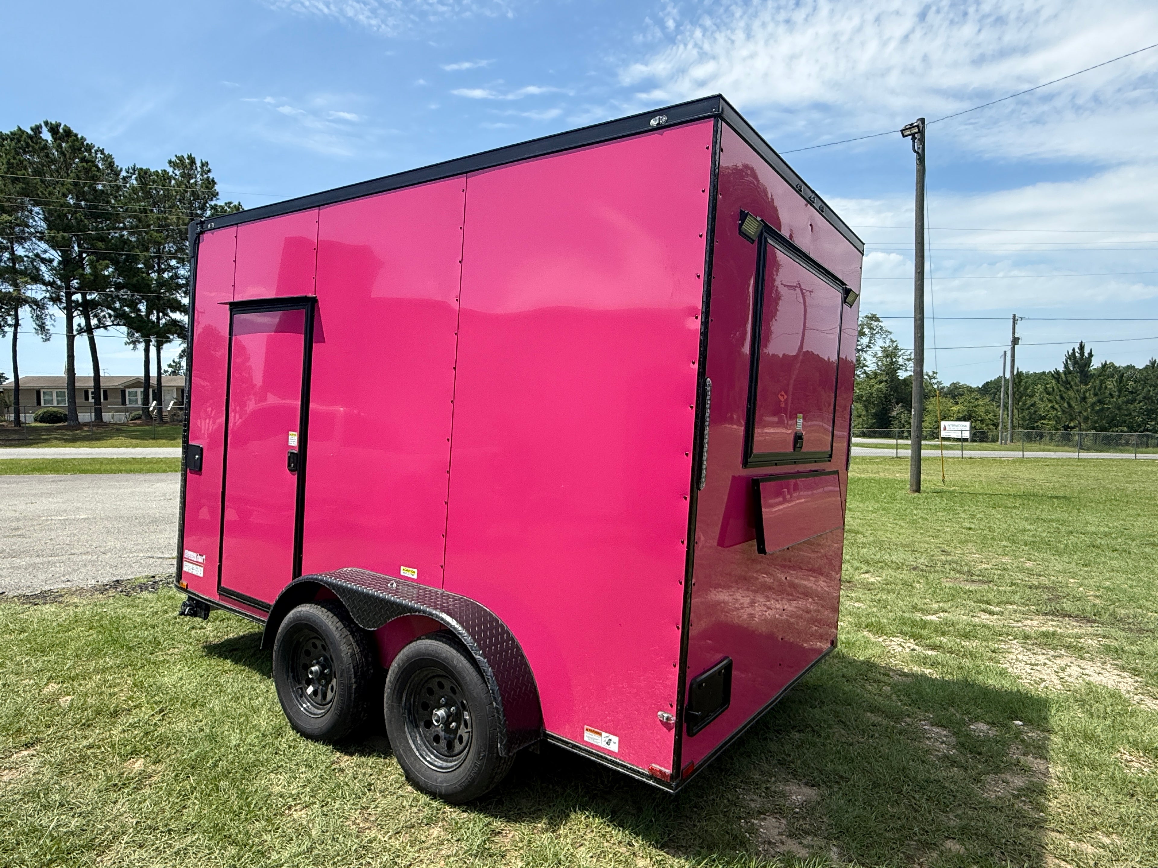 7X12TA Pink Beverage Trailer | Dirty Soda Trailer