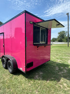 7X12TA Pink Beverage Trailer | Dirty Soda Trailer