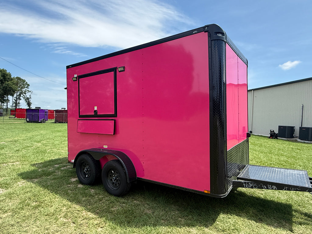 7X12TA Pink Beverage Trailer | Dirty Soda Trailer