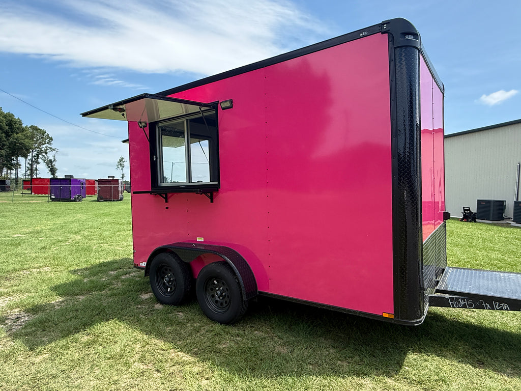 7X12TA Pink Beverage Trailer | Dirty Soda Trailer