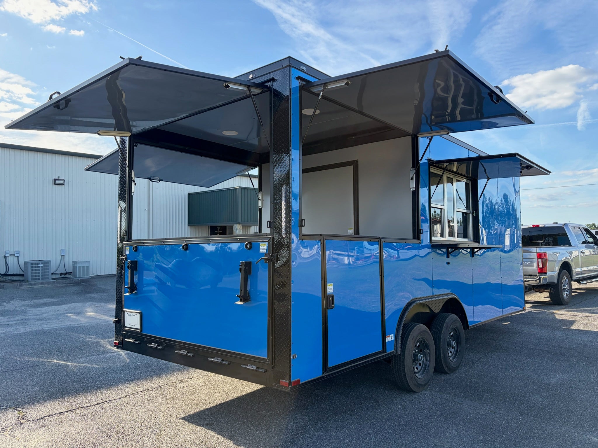 8.5X20TA Blue Concession Gullwing Porch Trailer
