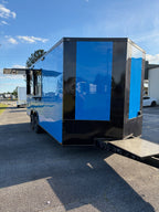 8.5X20TA Blue Concession Gullwing Porch Trailer