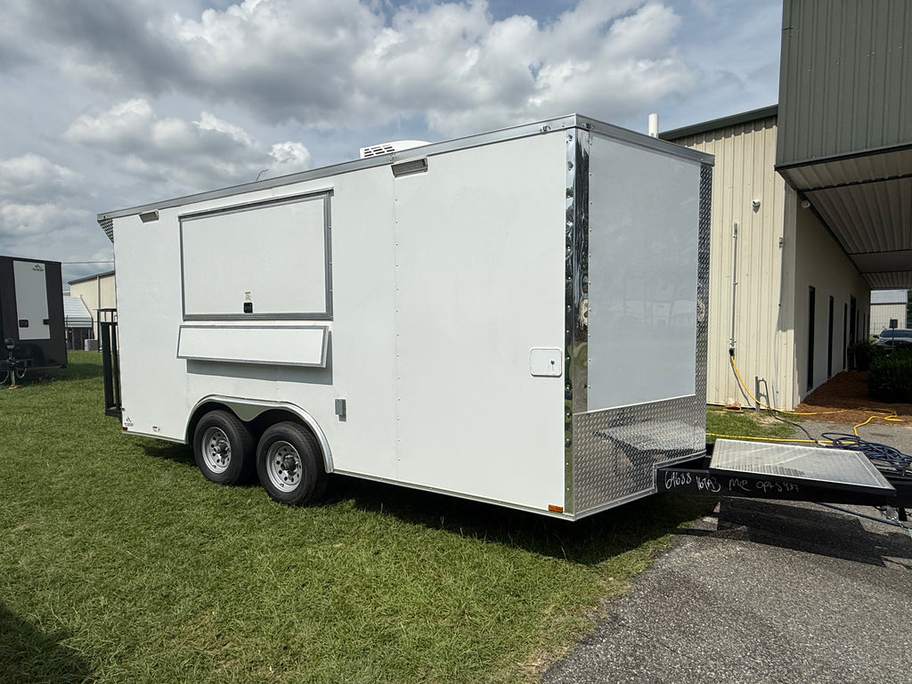 8.5X16TA White Concession Trailer