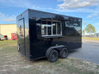 7X14TA Black Concession Trailer Coffee