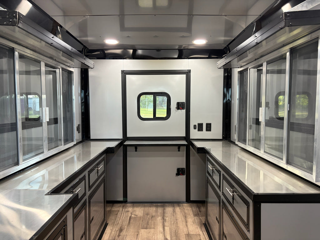 7X14TA Black Concession Trailer Coffee