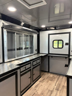 7X14TA Black Concession Trailer Coffee