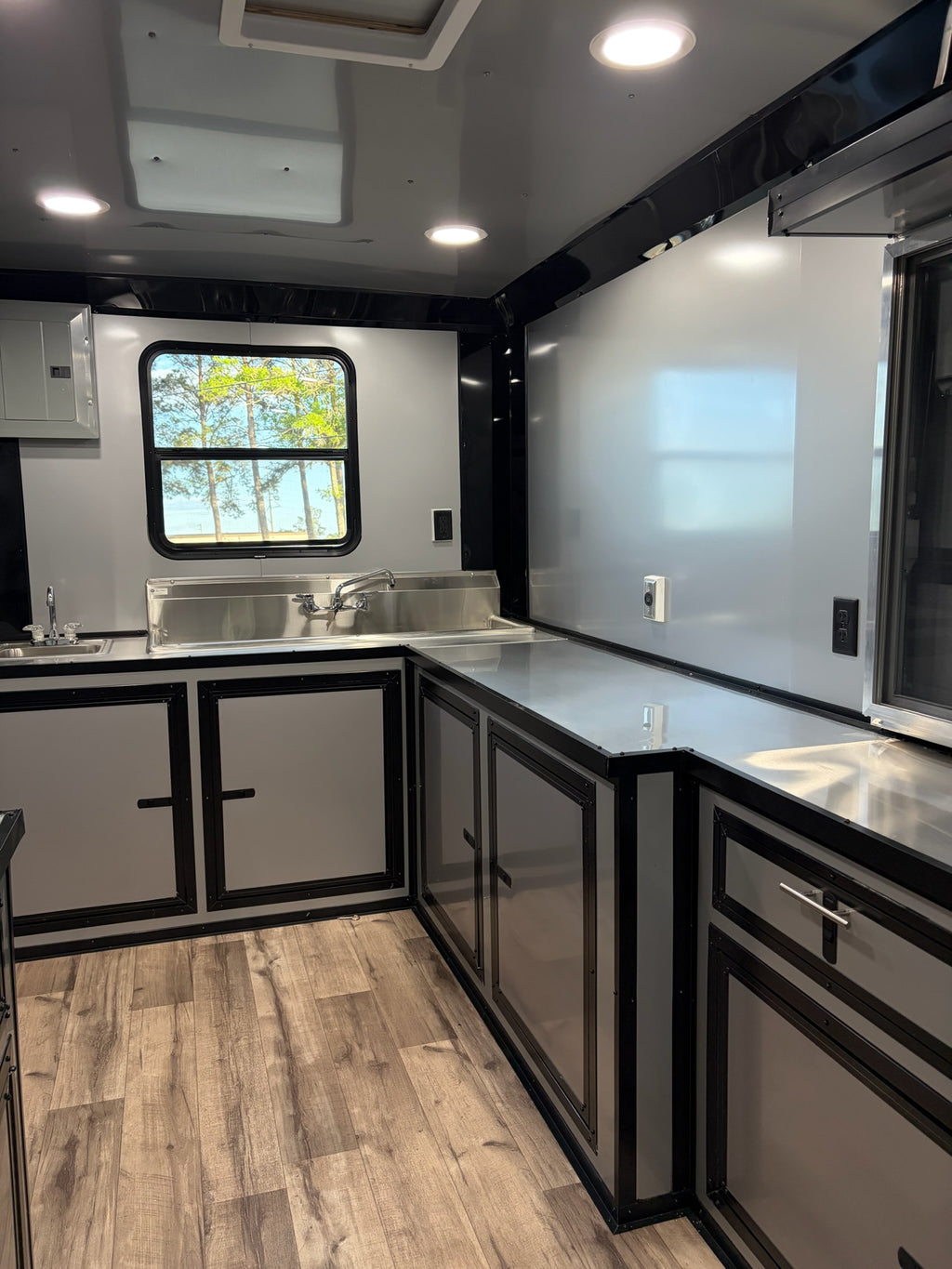 7X14TA Black Concession Trailer Coffee