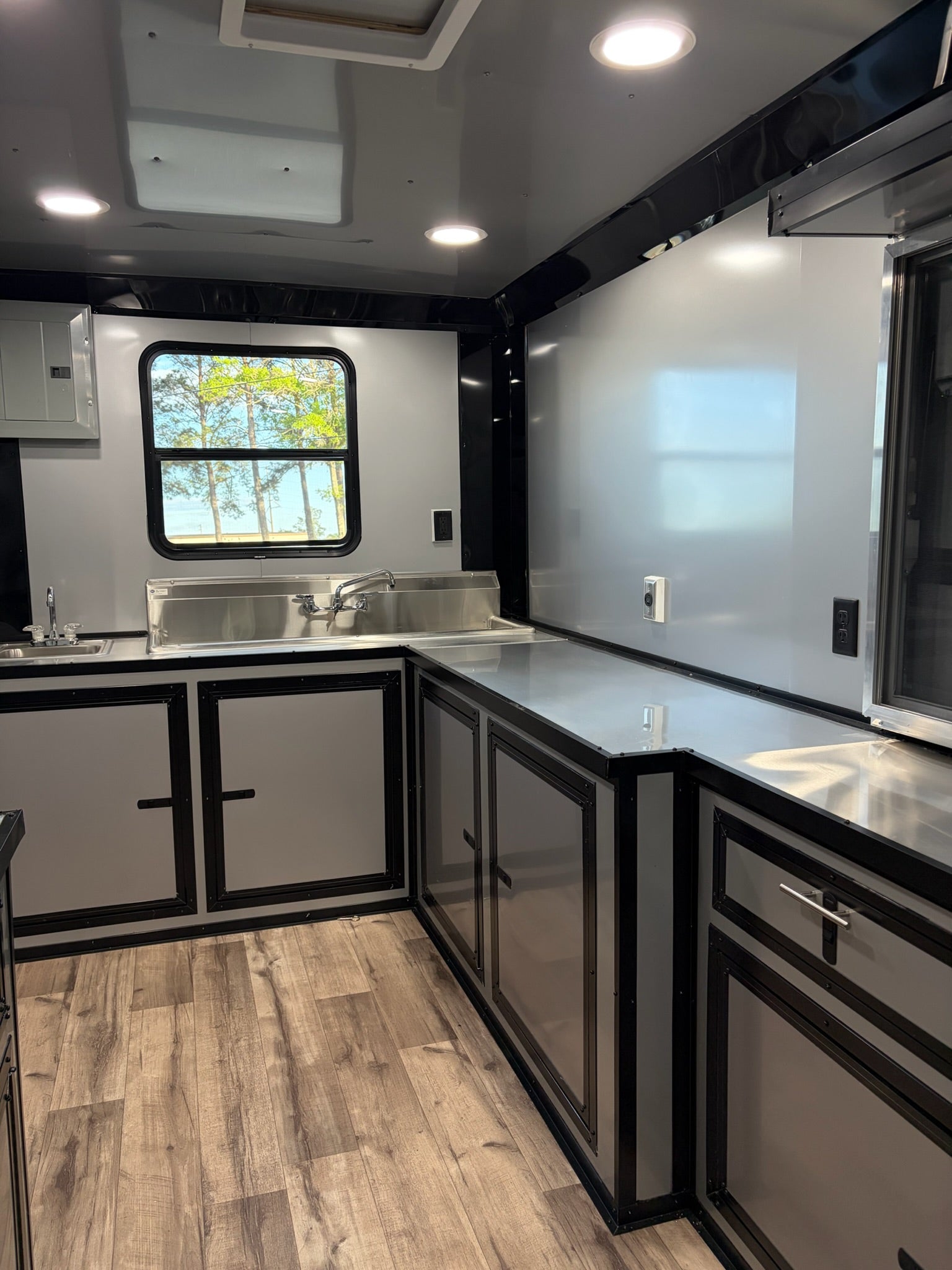7X14TA Black Concession Trailer Coffee