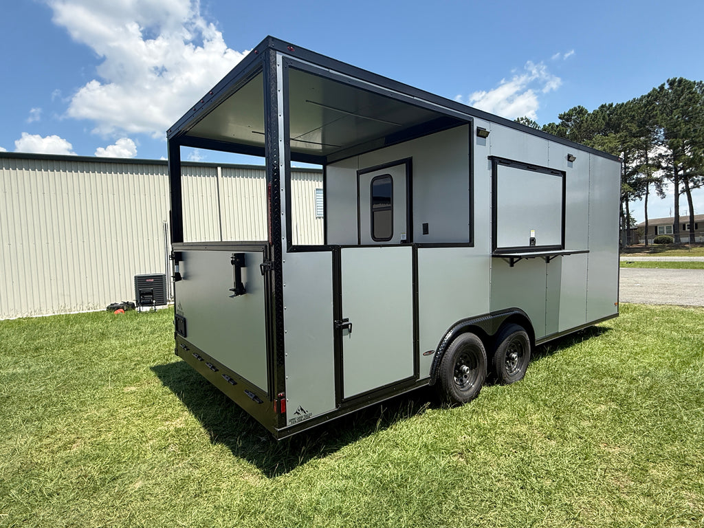 8.5X20TA Silver Concession Porch Trailer