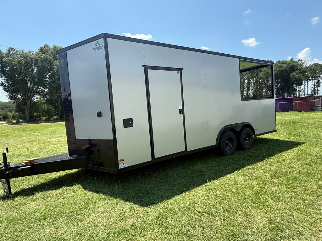 8.5X20TA Silver Concession Porch Trailer