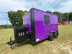 7X12TA Purple Pet Grooming Trailer