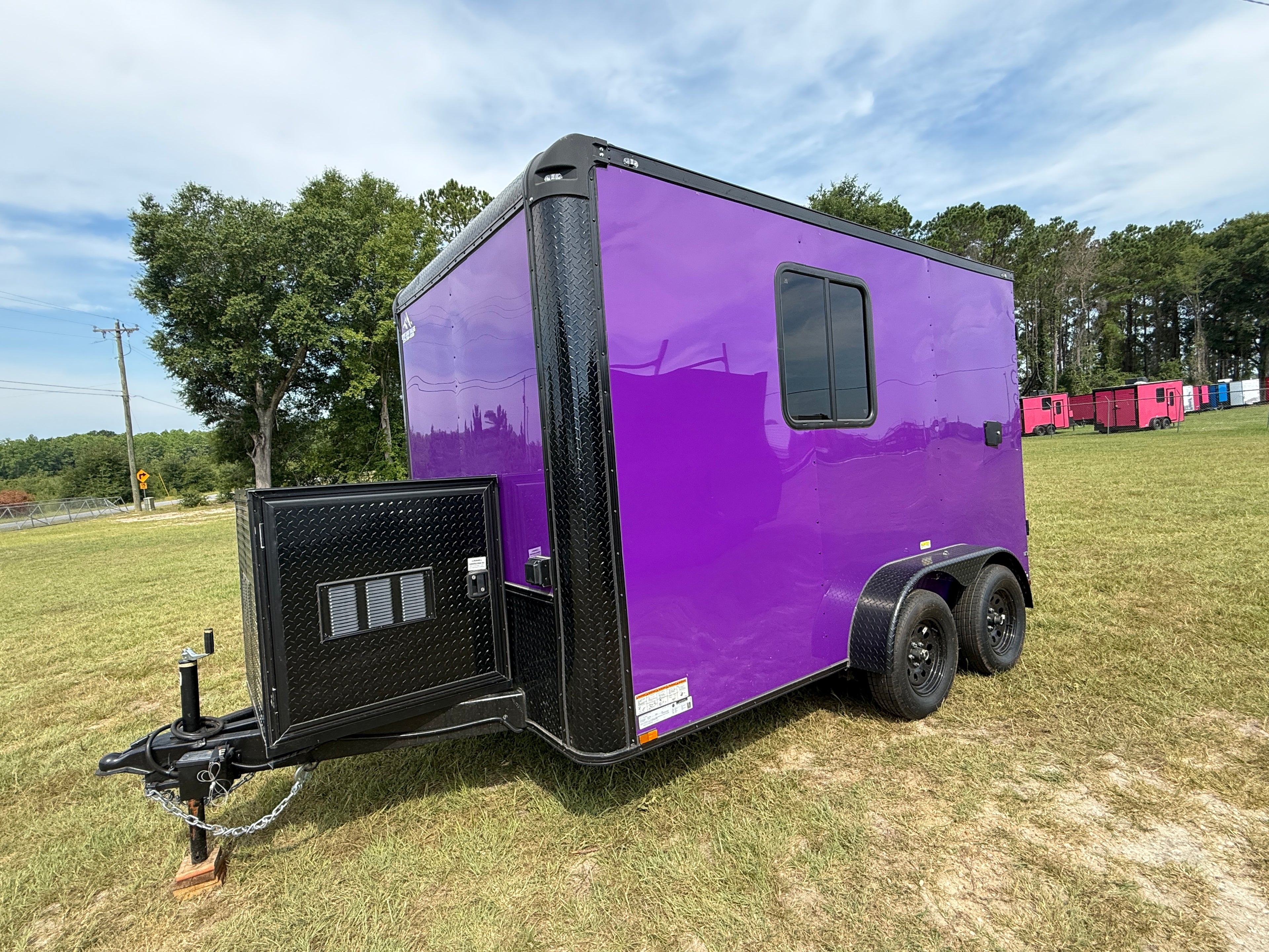 7X12TA Purple Pet Grooming Trailer