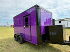 7X12TA Purple Pet Grooming Trailer