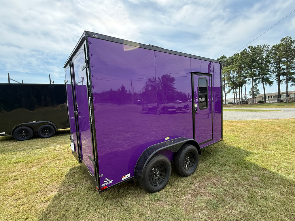 7X12TA Purple Pet Grooming Trailer