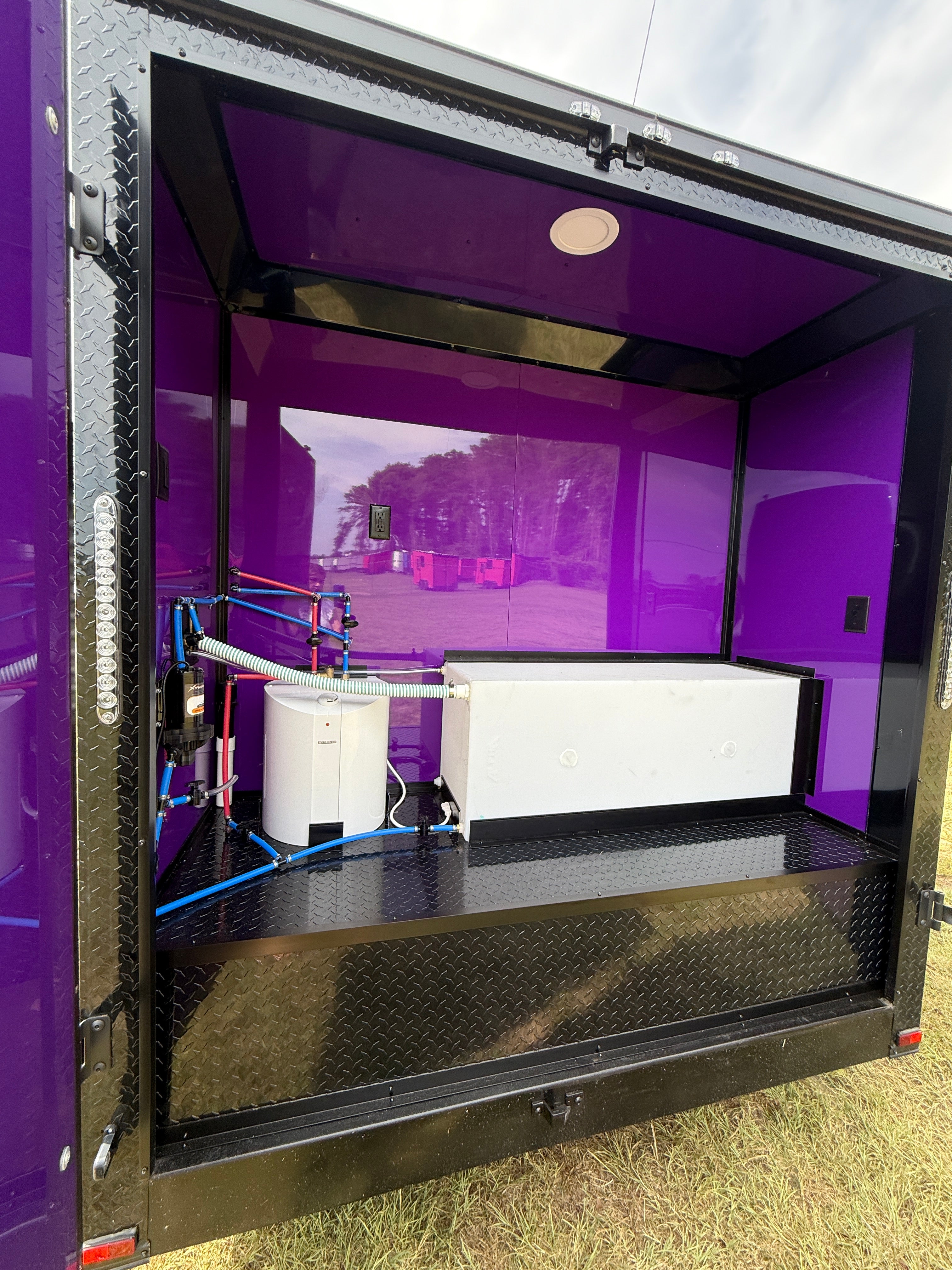 7X12TA Purple Pet Grooming Trailer