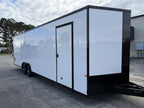 8.5X28TA3 White Standard Car Hauler Trailer