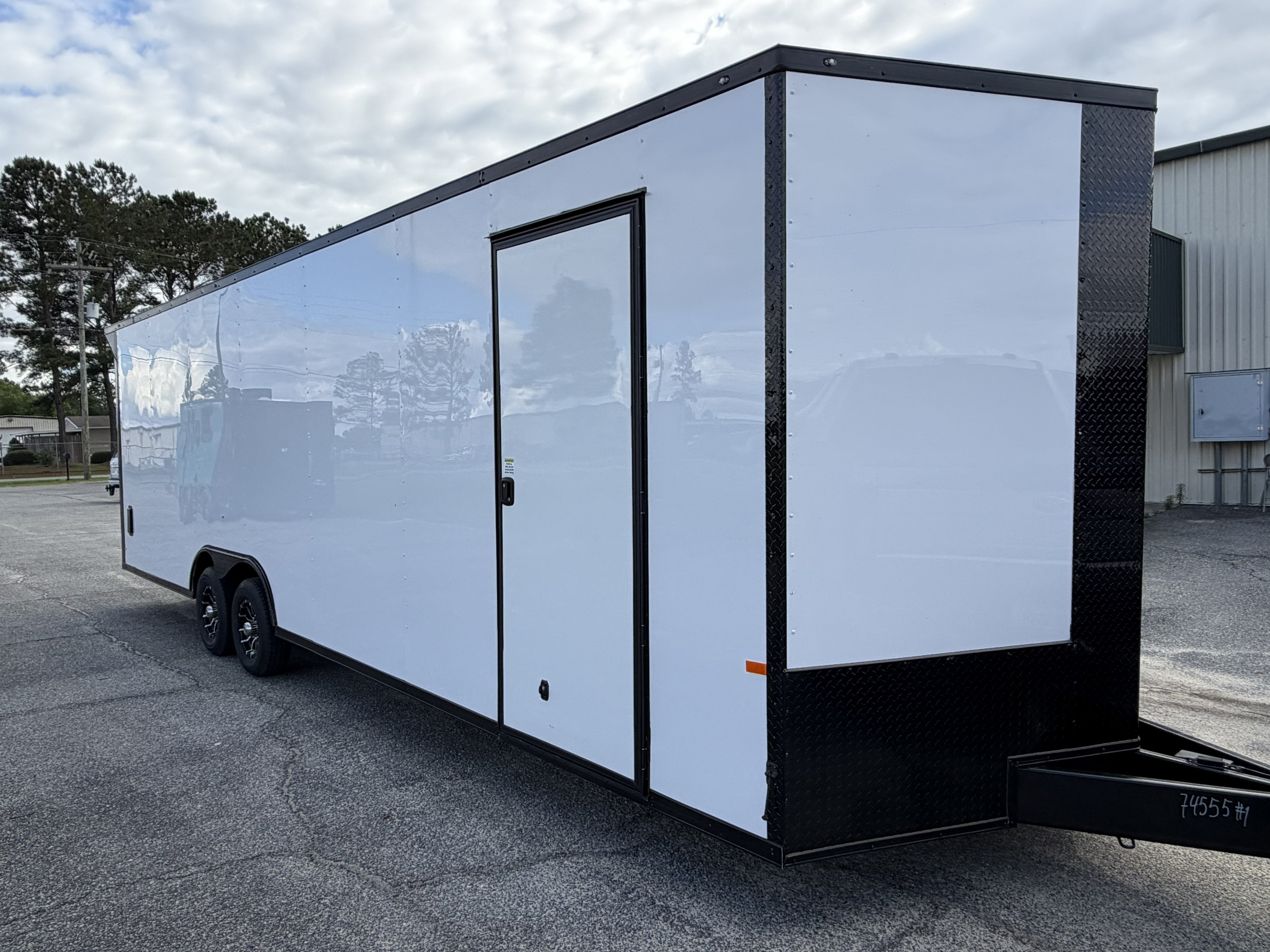 8.5X28TA3 White Standard Car Hauler Trailer