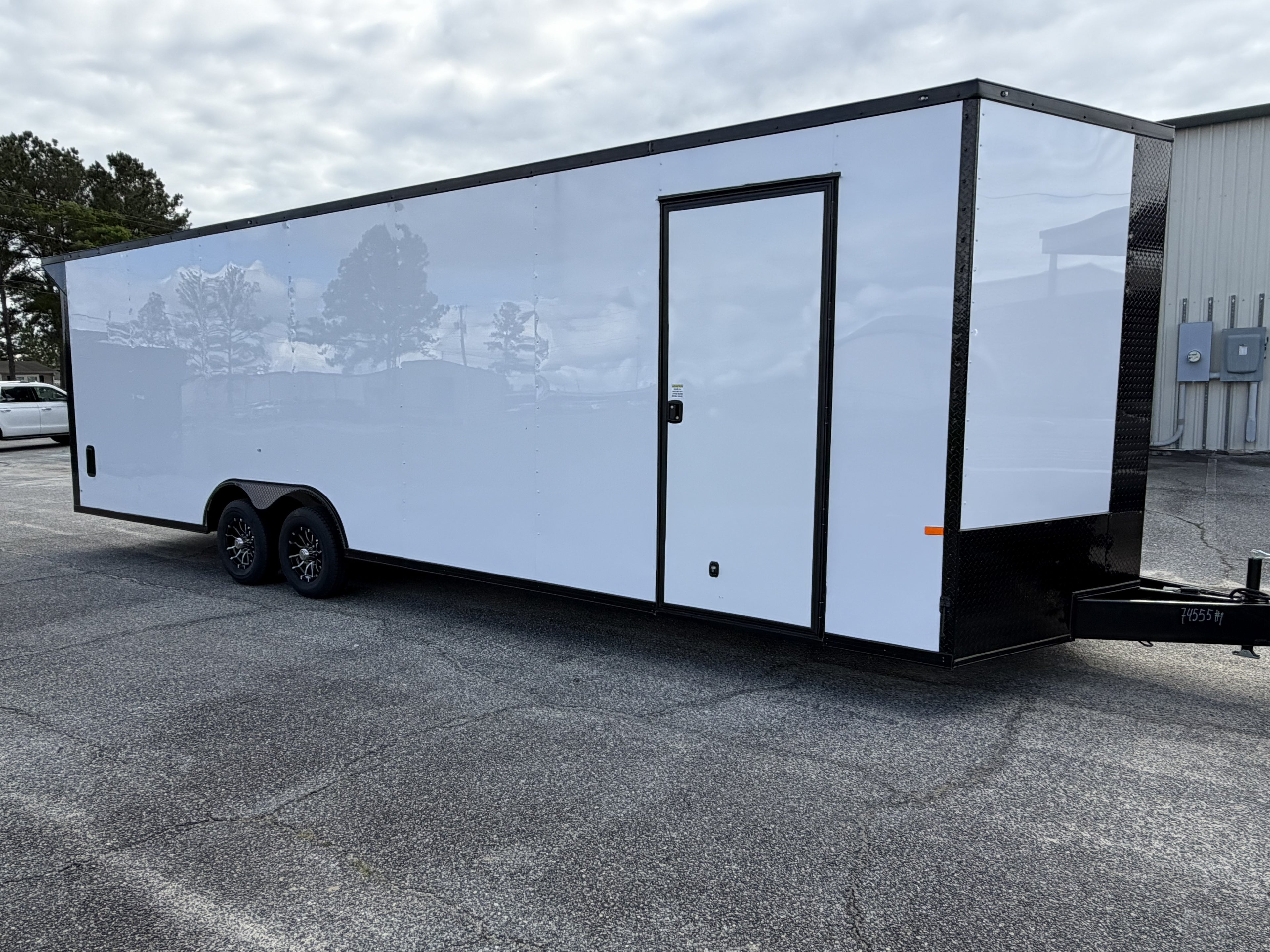 8.5X28TA3 White Standard Car Hauler Trailer