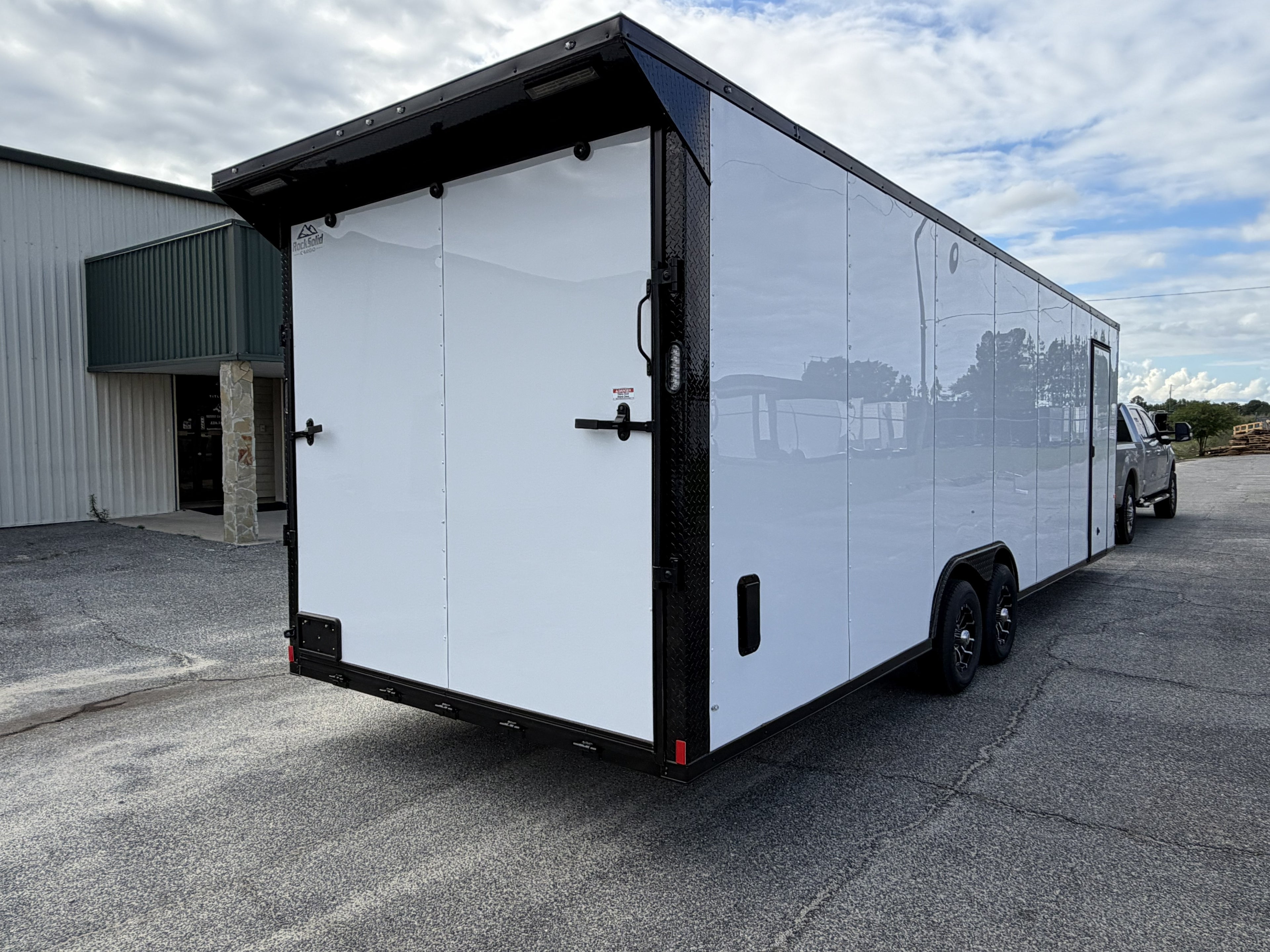 8.5X28TA3 White Standard Car Hauler Trailer