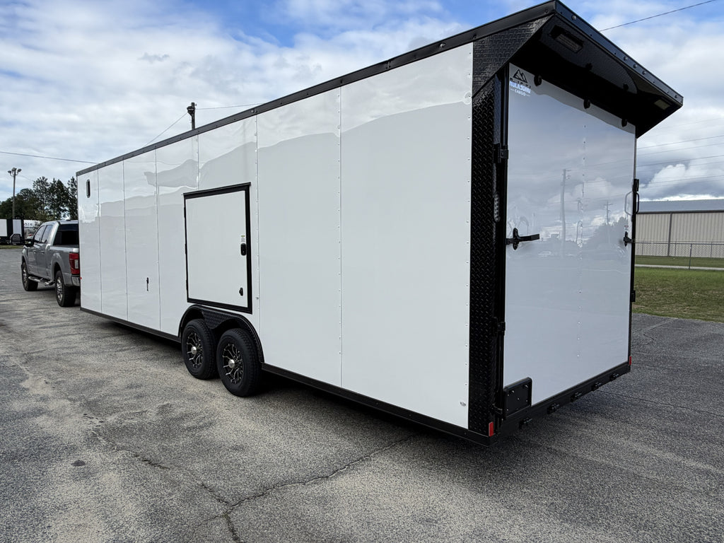 8.5X28TA3 White Standard Car Hauler Trailer