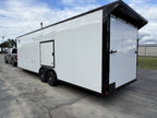 8.5X28TA3 White Standard Car Hauler Trailer