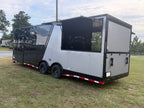 8.5X26TA Black Silver Gullwing Porch Trailer