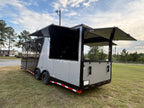 8.5X26TA Black Silver Gullwing Porch Trailer