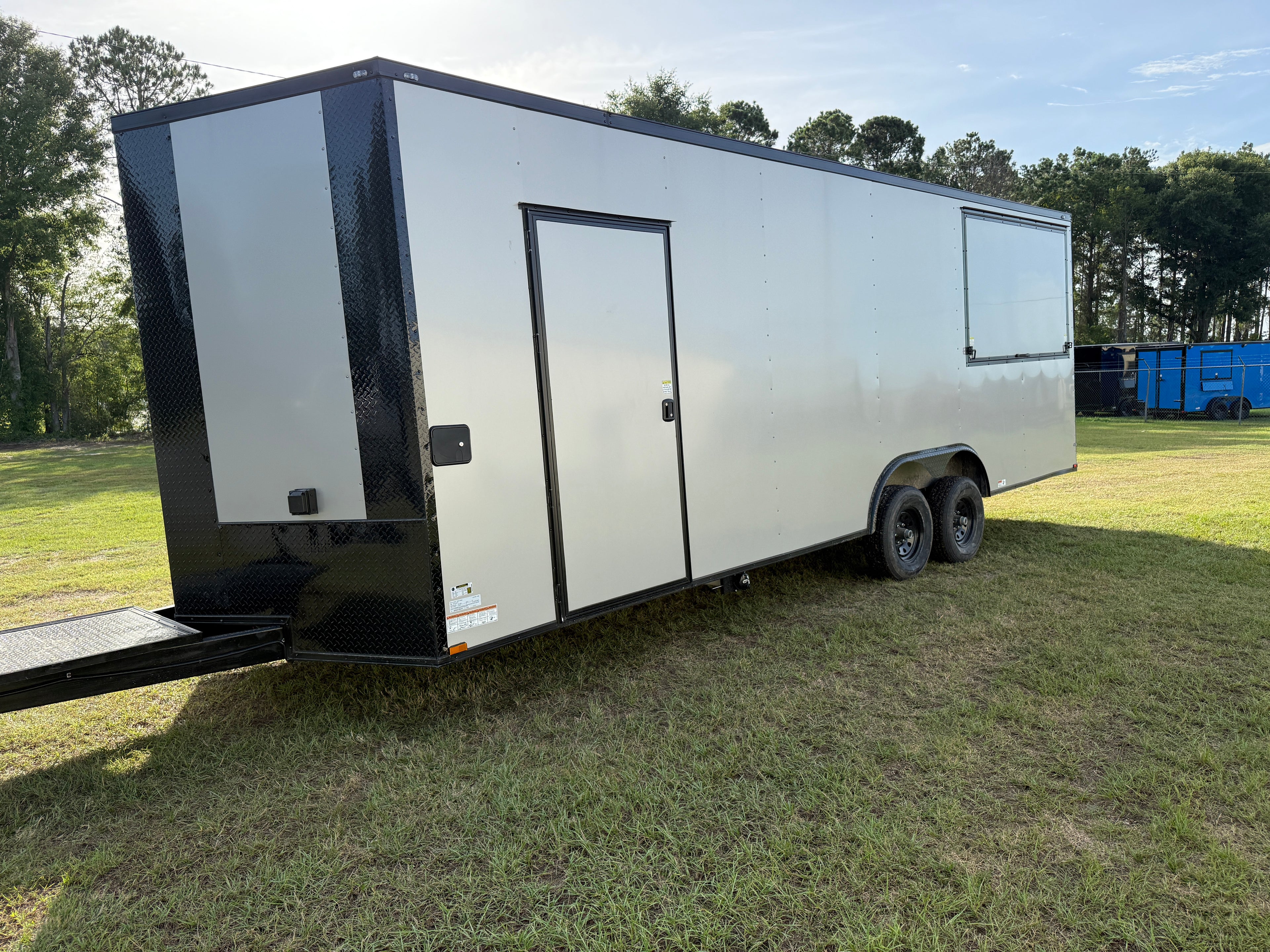 8.5X24TA  Silver Gullwing Porch Trailer