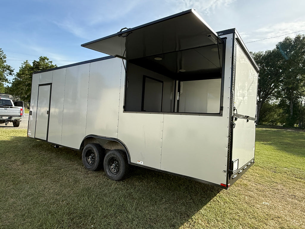 8.5X24TA  Silver Gullwing Porch Trailer