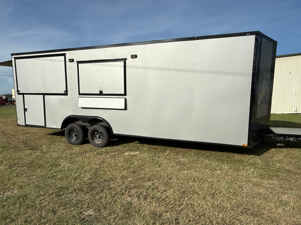 8.5X24TA  Silver Gullwing Porch Trailer
