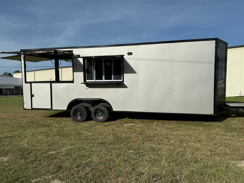 8.5X24TA  Silver Gullwing Porch Trailer