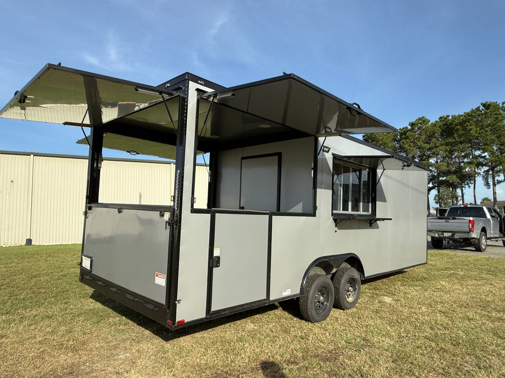 8.5X24TA  Silver Gullwing Porch Trailer