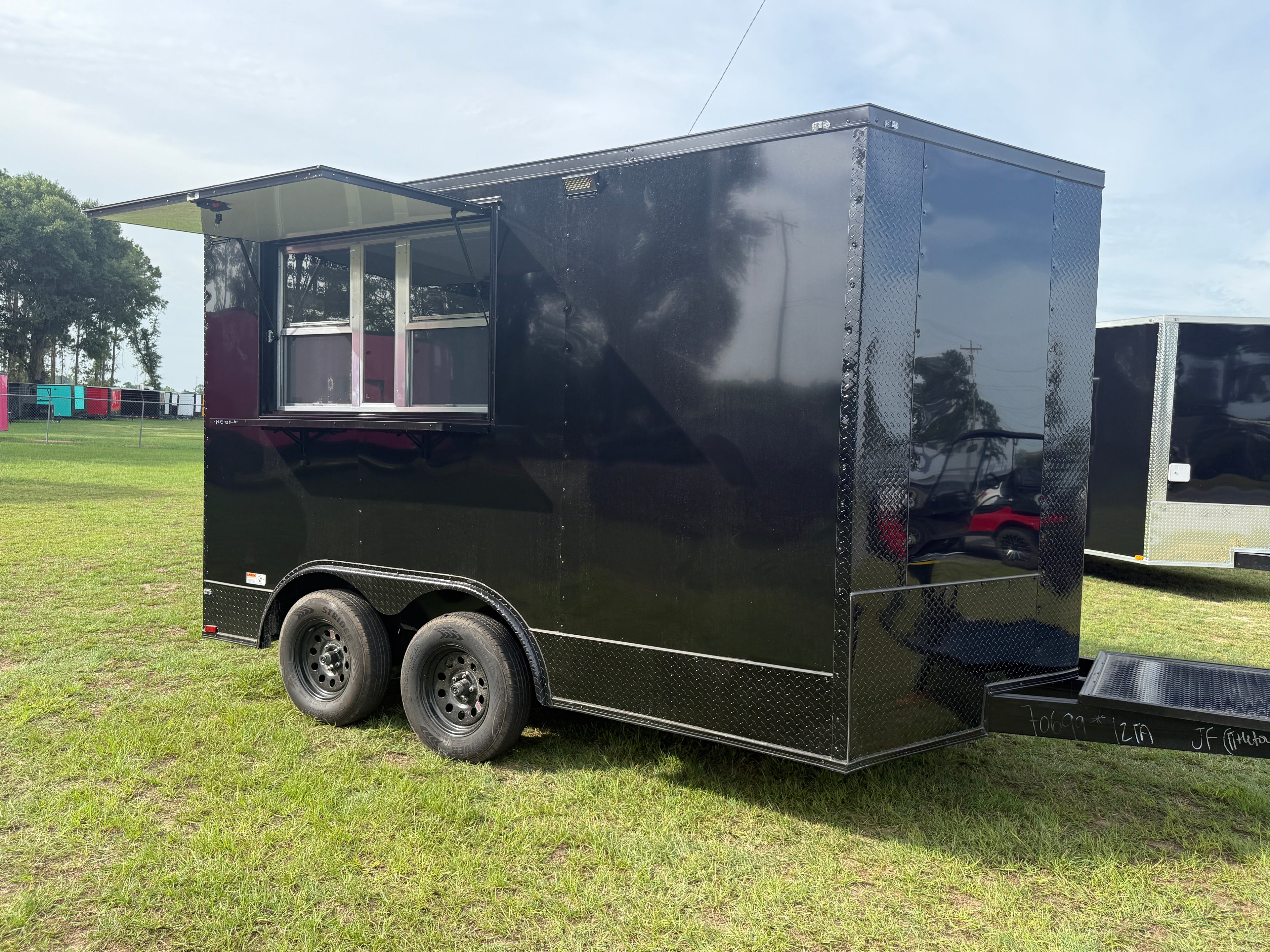 8.5X12TA Black Concession Trailer | Beverage Coffee Trailer