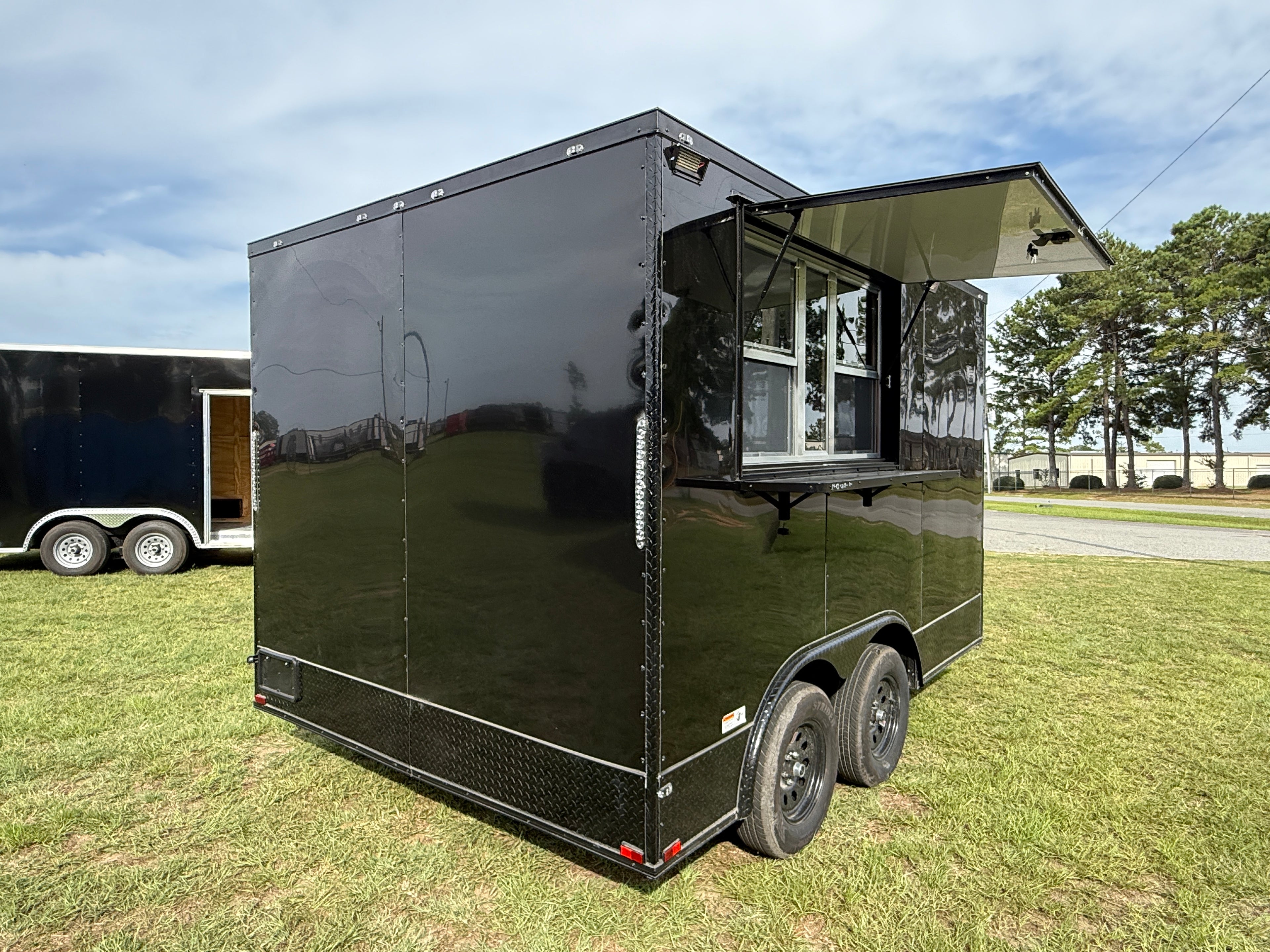8.5X12TA Black Concession Trailer | Beverage Coffee Trailer