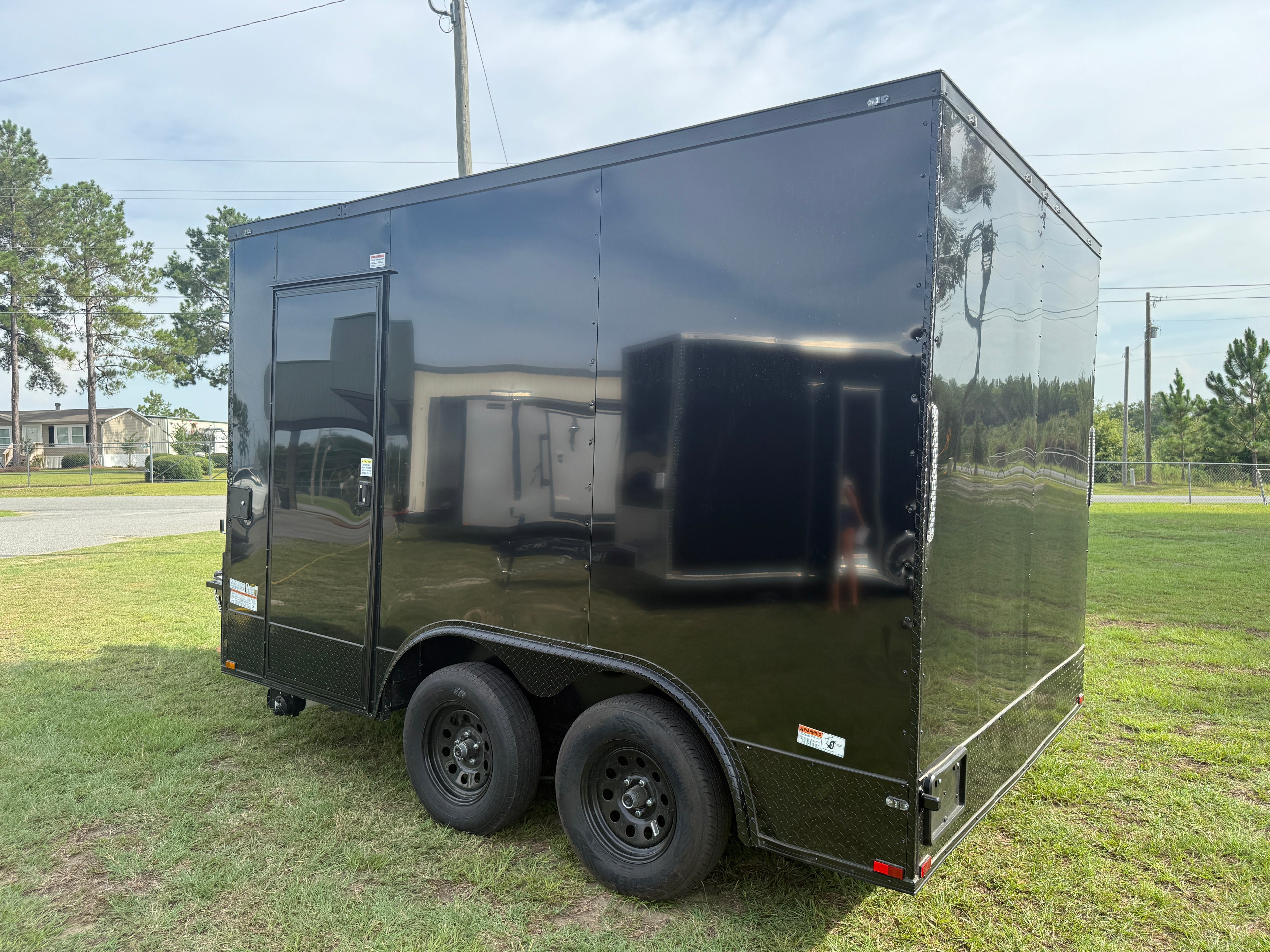 8.5X12TA Black Concession Trailer | Beverage Coffee Trailer