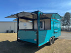 8.5X22TA3 Water Blue Concession Gullwing Porch Trailer
