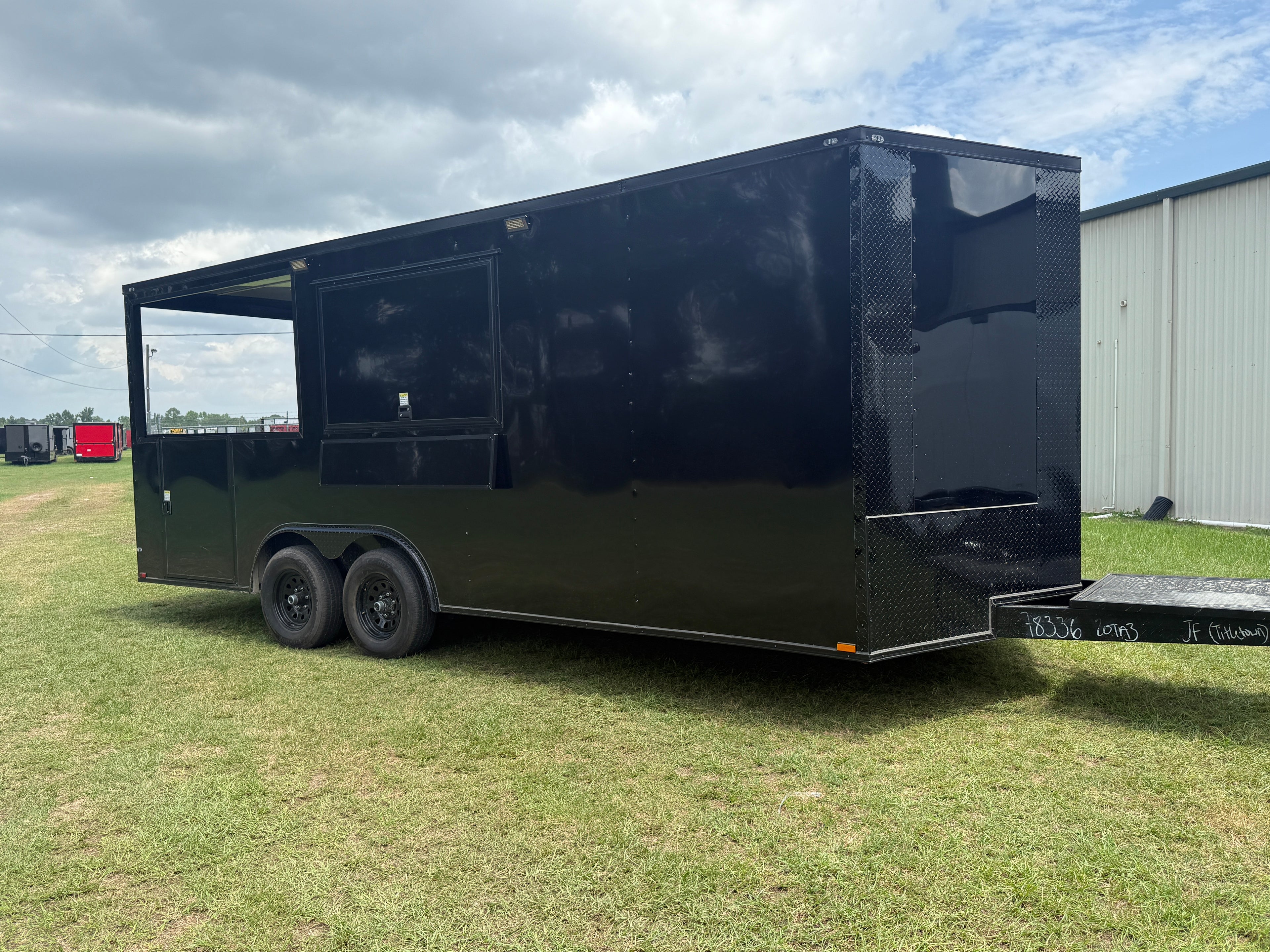 BBQ Trailer for Sale | 8.5x20 Black Porch Concession Trailer