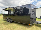 BBQ Trailer for Sale | 8.5x20 Black Porch Concession Trailer
