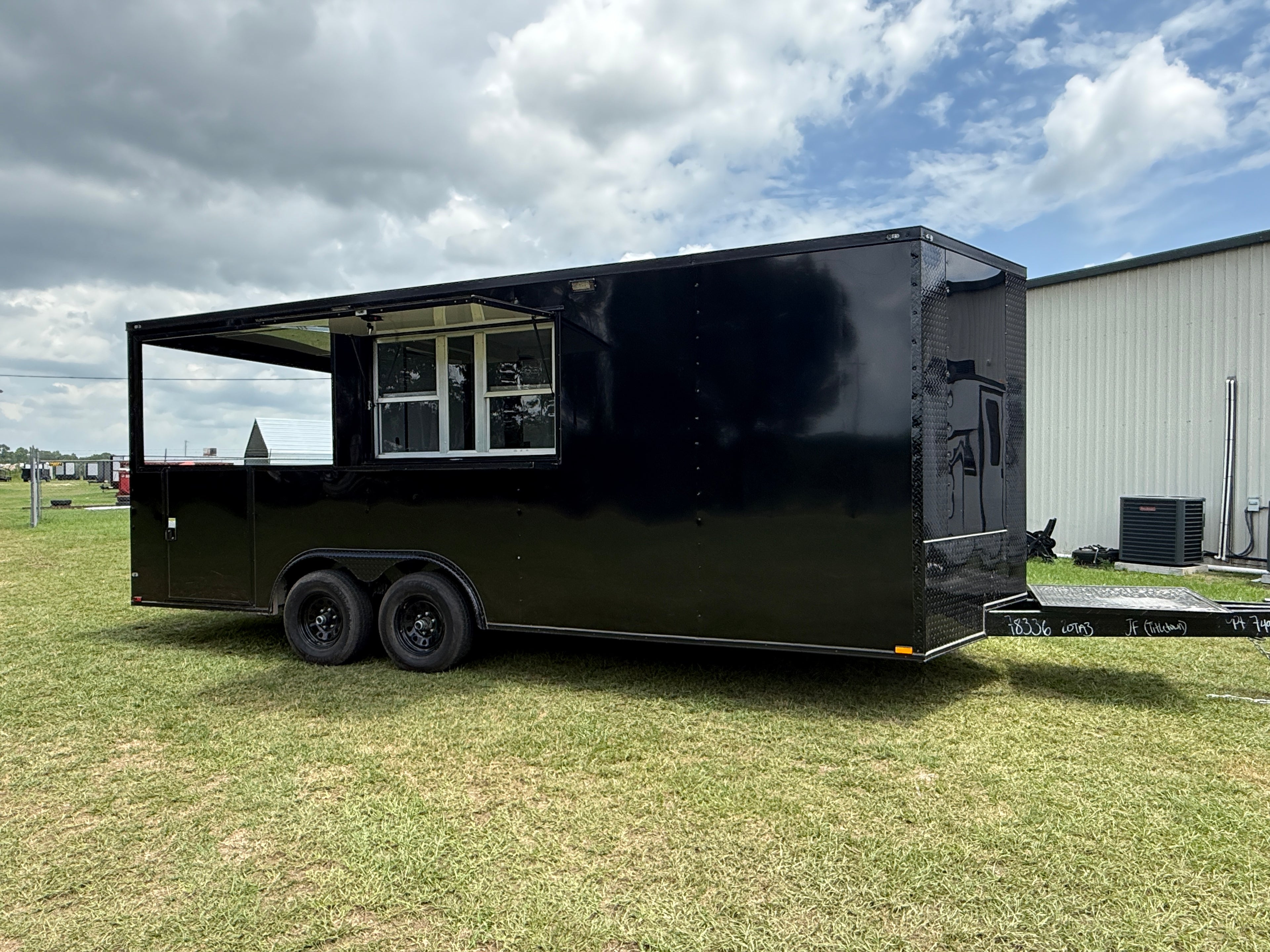 BBQ Trailer for Sale | 8.5x20 Black Porch Concession Trailer