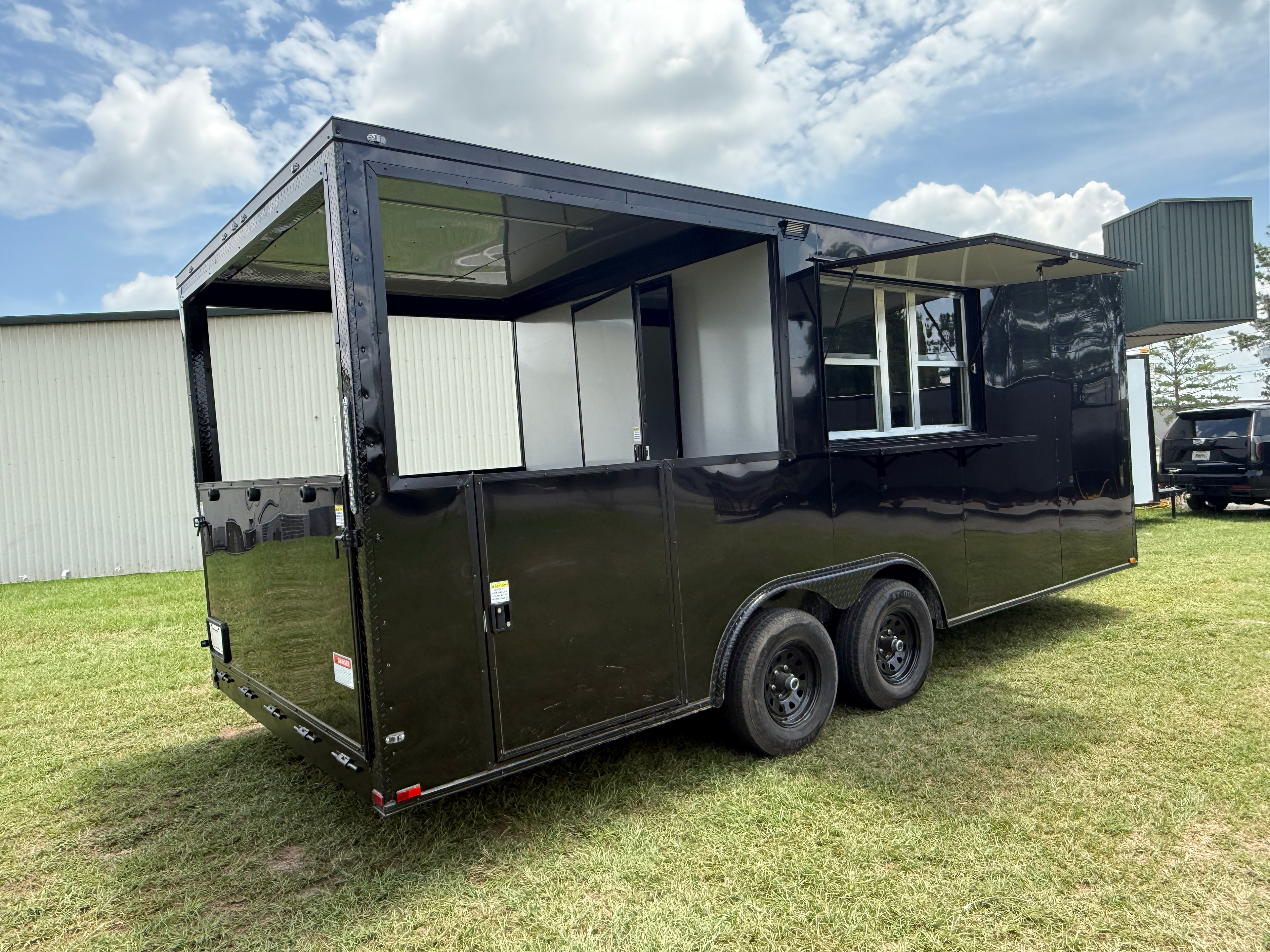BBQ Trailer for Sale | 8.5x20 Black Porch Concession Trailer