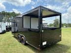 BBQ Trailer for Sale | 8.5x20 Black Porch Concession Trailer