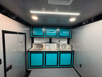 8.5X22TA3 Water Blue Concession Gullwing Porch Trailer