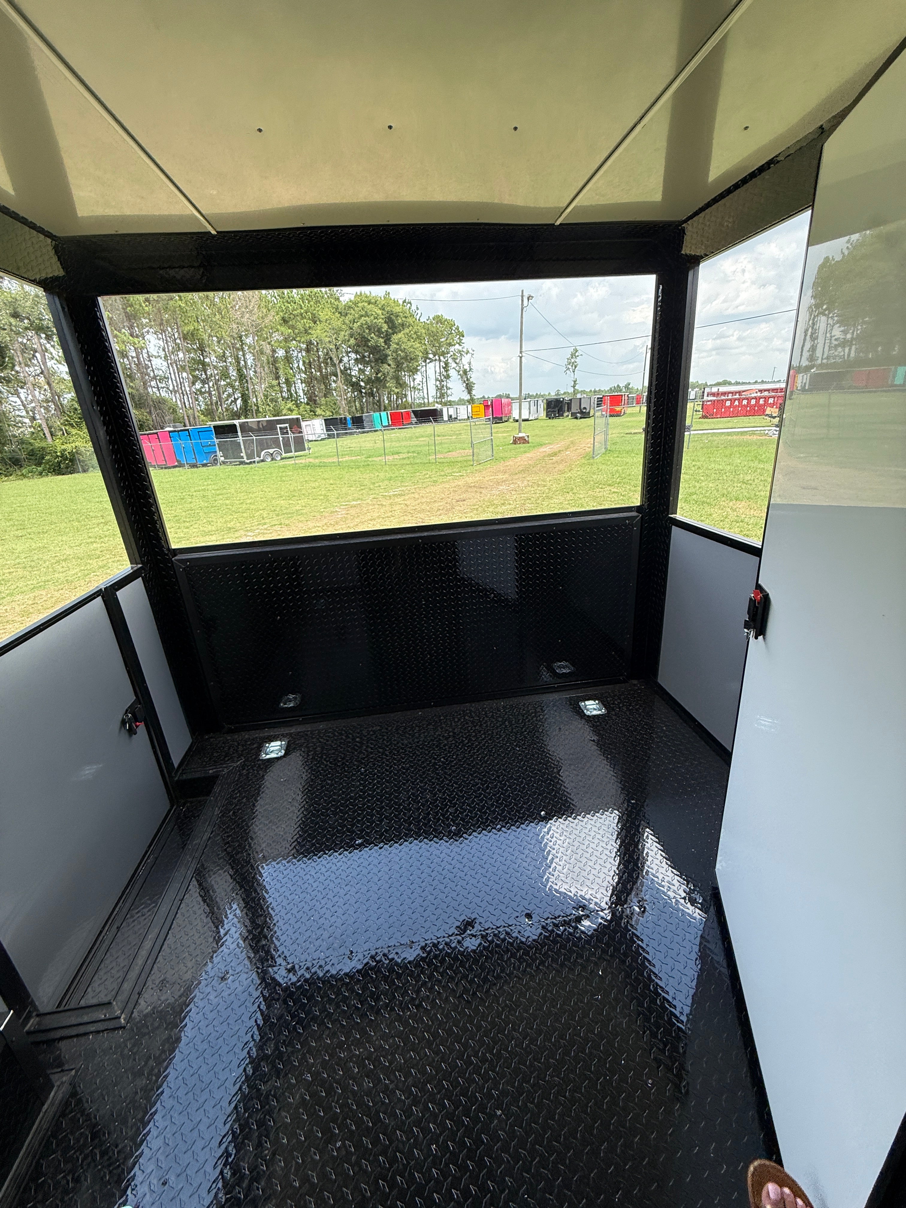 BBQ Trailer for Sale | 8.5x20 Black Porch Concession Trailer