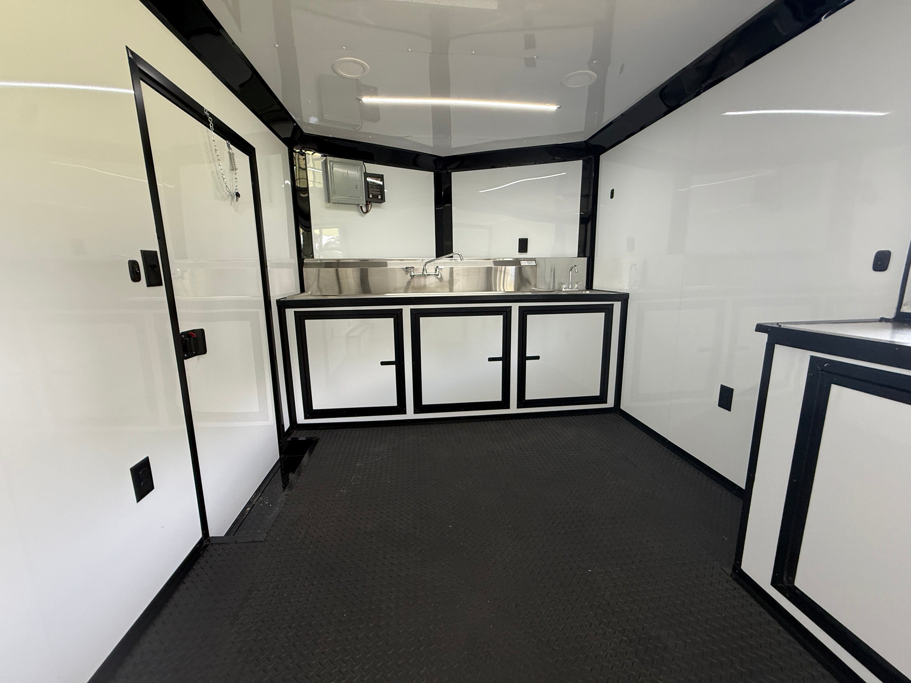BBQ Trailer for Sale | 8.5x20 Black Porch Concession Trailer