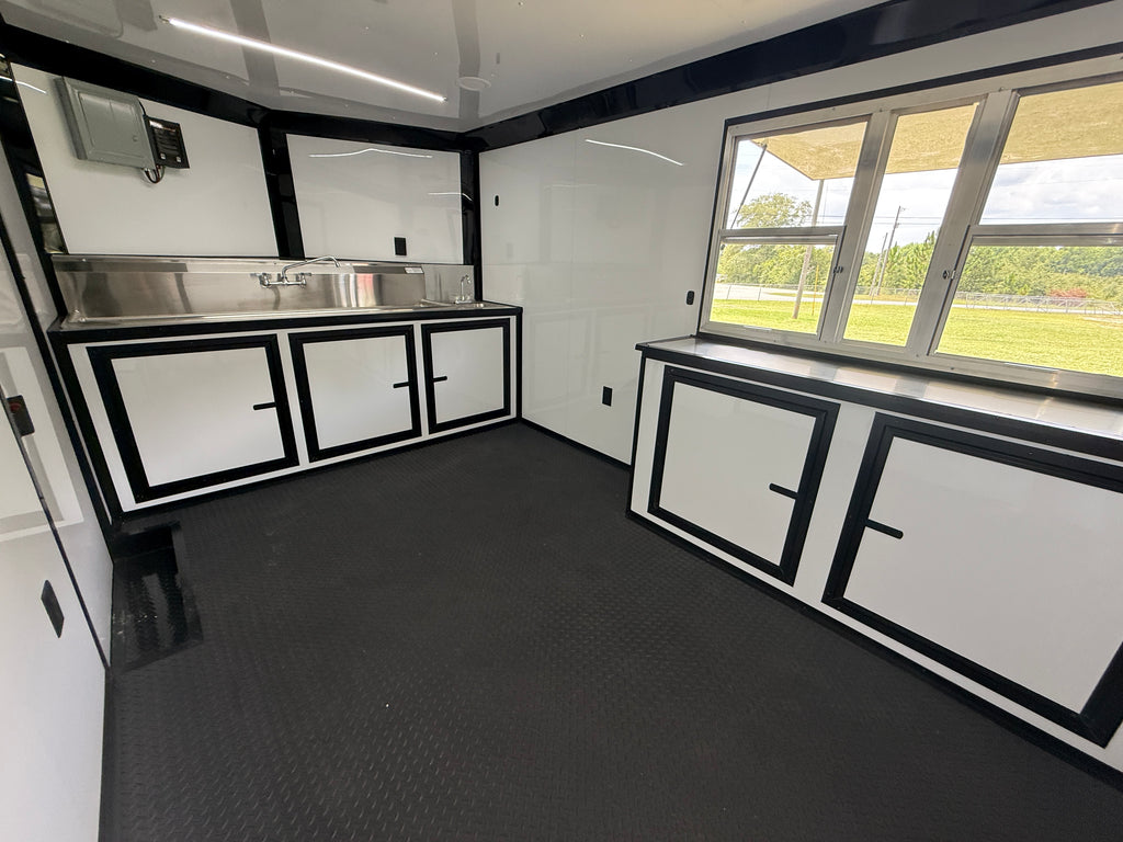 BBQ Trailer for Sale | 8.5x20 Black Porch Concession Trailer